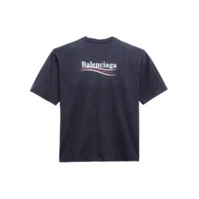 Balenciaga heren T-shirt met Political Campaign print, korte mouwen, marineblauw 570803TAV444128