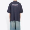 Balenciaga heren T-shirt met Political Campaign print, korte mouwen, marineblauw 570803TAV444128