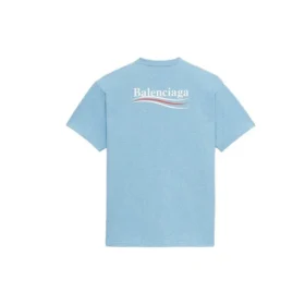 Balenciaga heren T-shirt met Political Campaign print, ronde hals en korte mouwen, blauw 570803TBV425840