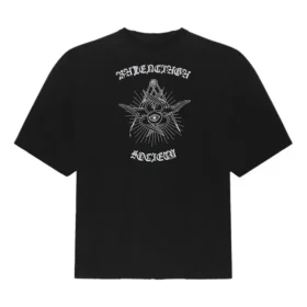 Balenciaga heren T-shirt met print, groot, korte mouw, zwart 641614TJV781000