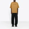 Balenciaga heren-T-shirt met ronde hals, alfabetprint en korte mouwen, kaki 620969TIV509605