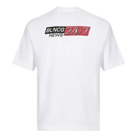 Balenciaga heren-T-shirt met ronde hals en korte mouwen, wit 612966TIVD19000
