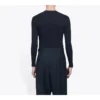 Balenciaga heren-T-shirt met symbolisch creatief logo, elastische lange mouwen, zwart 620966TIV491070