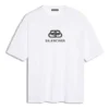 Balenciaga heren T-shirt, wit met BB-logo, klassieke logo-print, korte mouwen 570803TEV489044