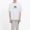 Balenciaga heren T-shirt, wit met BB-logo, klassieke logo-print, korte mouwen 570803TEV489044