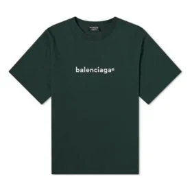 Balenciaga heren trui met alfabetprint, ronde hals en korte mouwen, groen 612966TIV543011