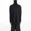 Balenciaga herenjas met geborduurd logo, halve rits en hoge kraag, zwart 486144TWK521000