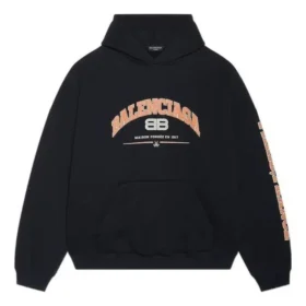Balenciaga Hoodie met wijde pasvorm “Black” 674986TLVJ21074
