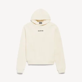 Balenciaga-hoodie voor dames met medium pasvorm en rugprint in crème