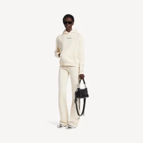 Balenciaga-hoodie voor dames met medium pasvorm en rugprint in crème