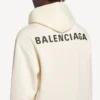 Balenciaga-hoodie voor dames met medium pasvorm en rugprint in crème