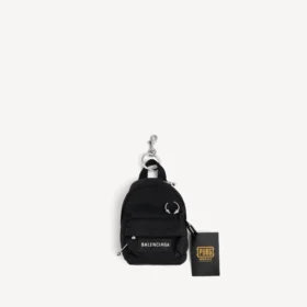 Balenciaga i PUBG i PUBGM Explorer Micro-rugzakbedeltje/sleutelhanger voor heren in zwart