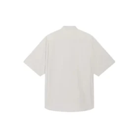 Balenciaga katoenen herenoverhemd met losse pasvorm en korte mouwen, grijs 664627TKM102967