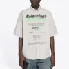 Balenciaga katoenen herenoverhemd met losse pasvorm en korte mouwen, grijs 664627TKM102967