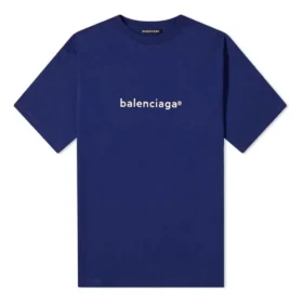 Balenciaga-logo met letters, heren, korte mouwen, blauw 612966TIV541195