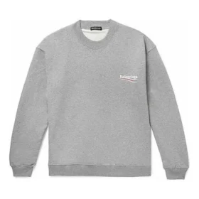 Balenciaga Micro Mark-trui met alfabetpatroon en ronde hals voor heren, grijs 556147TBV141300