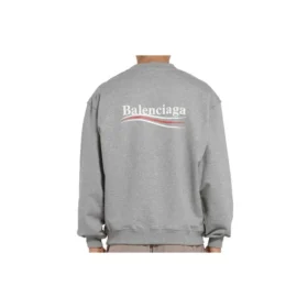 Balenciaga Micro Mark-trui met alfabetpatroon en ronde hals voor heren, grijs 556147TBV141300