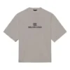 Balenciaga Mosaic Logo BB Alphabet T-shirt met losse pasvorm, distressed look en korte mouwen, grijs, heren 651795TKVF58174