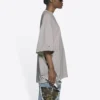 Balenciaga Mosaic Logo BB Alphabet T-shirt met losse pasvorm, distressed look en korte mouwen, grijs, heren 651795TKVF58174
