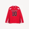 Balenciaga | NBA-samenwerking: oversized T-shirt met lange mouwen voor heren in rood/multicolor