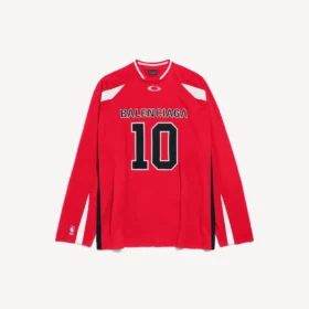 Balenciaga | NBA-samenwerking: oversized T-shirt met lange mouwen voor heren in rood/multicolor