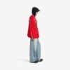 Balenciaga | NBA-samenwerking: oversized T-shirt met lange mouwen voor heren in rood/multicolor