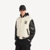 Balenciaga | NBA-samenwerkingsvarsityjack voor heren in ivoorkleur