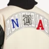 Balenciaga | NBA-samenwerkingsvarsityjack voor heren in ivoorkleur