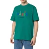 Balenciaga Paris Love Regular T-shirt voor heren met print, korte mouwen, groen 594579TGV433640