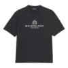 Balenciaga Retro gebreid T-shirt voor heren met ‘BB Paris’-print, korte mouwen, zwart 594579TGV601000
