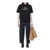 Balenciaga Retro gebreid T-shirt voor heren met ‘BB Paris’-print, korte mouwen, zwart 594579TGV601000