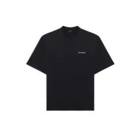 Balenciaga Retro Sports Logo T-shirt met korte mouwen voor heren, zwart 641614TJVL41000
