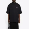 Balenciaga Retro Sports Logo T-shirt met korte mouwen voor heren, zwart 641614TJVL41000