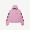 Balenciaga Sacra Cœur hoodie met rits voor dames, medium pasvorm, in oudroze