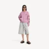 Balenciaga Sacra Cœur hoodie met rits voor dames, medium pasvorm, in oudroze