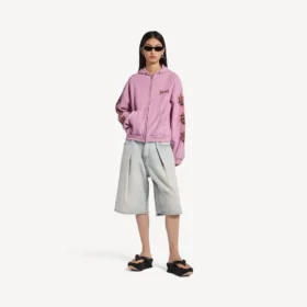 Balenciaga Sacra Cœur hoodie met rits voor dames, medium pasvorm, in oudroze