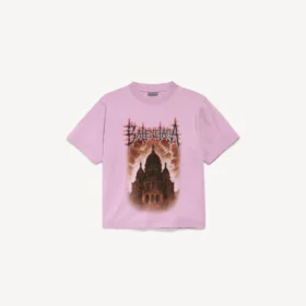 Balenciaga Sacra Cœur T-shirt voor dames met medium pasvorm  in oudroze