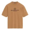 Balenciaga-shirt voor heren met alfabetprint, korte mouwen, crèmegele kleur 594579TGV609605