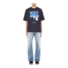 Balenciaga Speed Hunters voor heren, zwart met blauwe band, korte mouwen, grijs 541875TCV381055