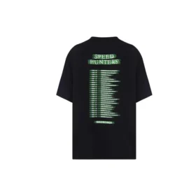 Balenciaga Speedhunters-band T-shirt met korte mouwen voor heren, zwart 556133TCV381000