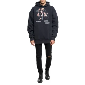 Balenciaga Speedhunters-hoodie met lange mouwen en ‘Boysband’-print voor heren, marineblauw 541873TCV371055
