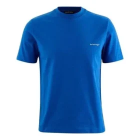 Balenciaga SS21 Alphabet Small Logo T-shirt met korte mouwen voor heren, blauw 556151TBV438077