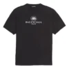 Balenciaga SS21 B-alfabetlogo-patroon met korte mouwen voor heren, zwart 570803TFV761000