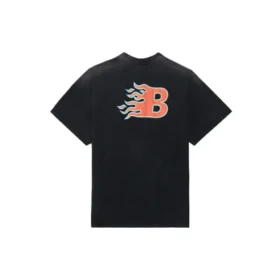 Balenciaga SS21 Flame Retro T-shirt met korte mouwen voor heren, zwart 656978TKV701076