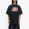 Balenciaga SS21 Flame Retro T-shirt met korte mouwen voor heren, zwart 656978TKV701076