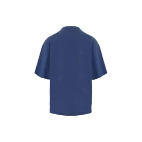 Balenciaga SS21 hardloopshirt voor heren met patroonprint en logo, losvallend, korte mouwen, blauw 641614TJVK64866