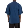 Balenciaga SS21 hardloopshirt voor heren met patroonprint en logo, losvallend, korte mouwen, blauw 641614TJVK64866