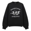 Balenciaga SS21 heren-hoodie met grote ronde hals en lange mouwen, zwart 641654TJVI71070