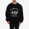 Balenciaga SS21 heren-hoodie met grote ronde hals en lange mouwen, zwart 641654TJVI71070