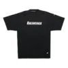 Balenciaga SS21 heren-T-shirt met alfabetprint, gatenpatroon, ronde hals en korte mouwen, zwart 651795TKVB81070